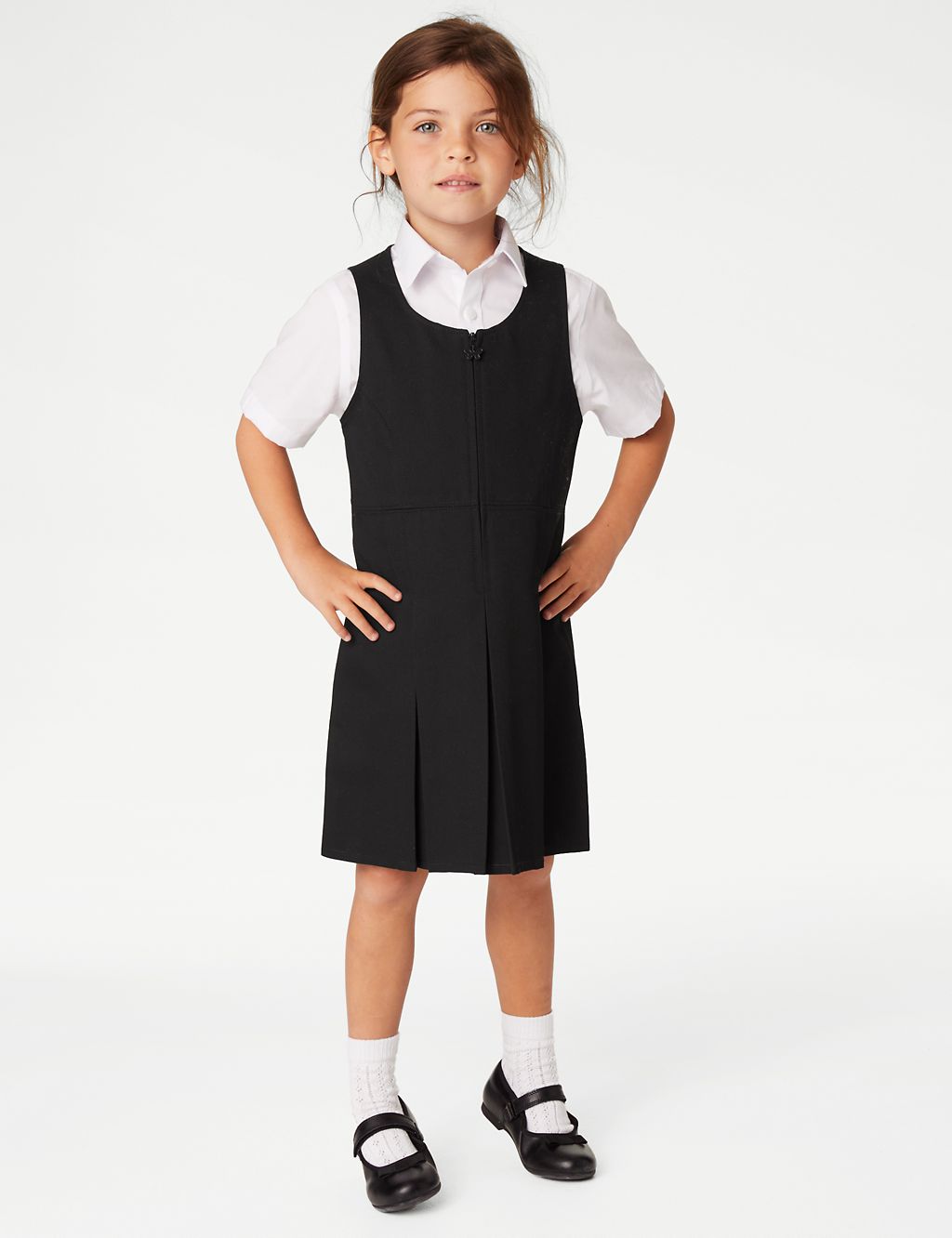 Girls' Permanent Pleats School Pinafore (2-12 Yrs) | M&S Collection | M&S