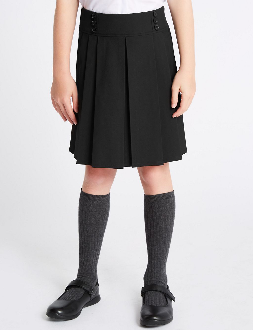 Girls’ Permanent Pleats School Skirt | M&S