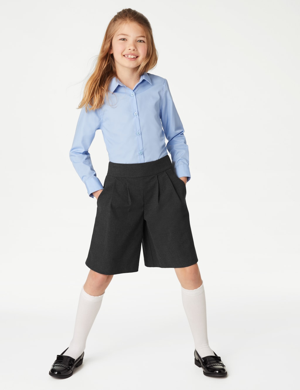 Girls' Pleat Front School Culottes (218 Yrs) M&S Collection M&S
