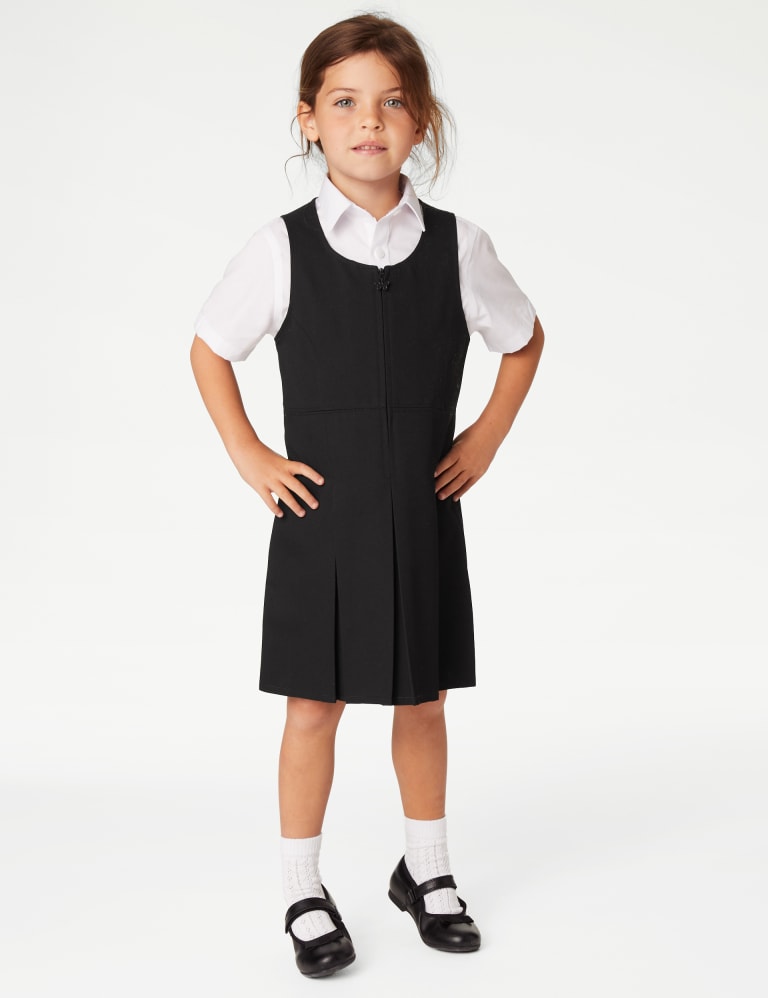 Girls' Pleated School Pinafore  (2-12 Yrs) 1 of 5