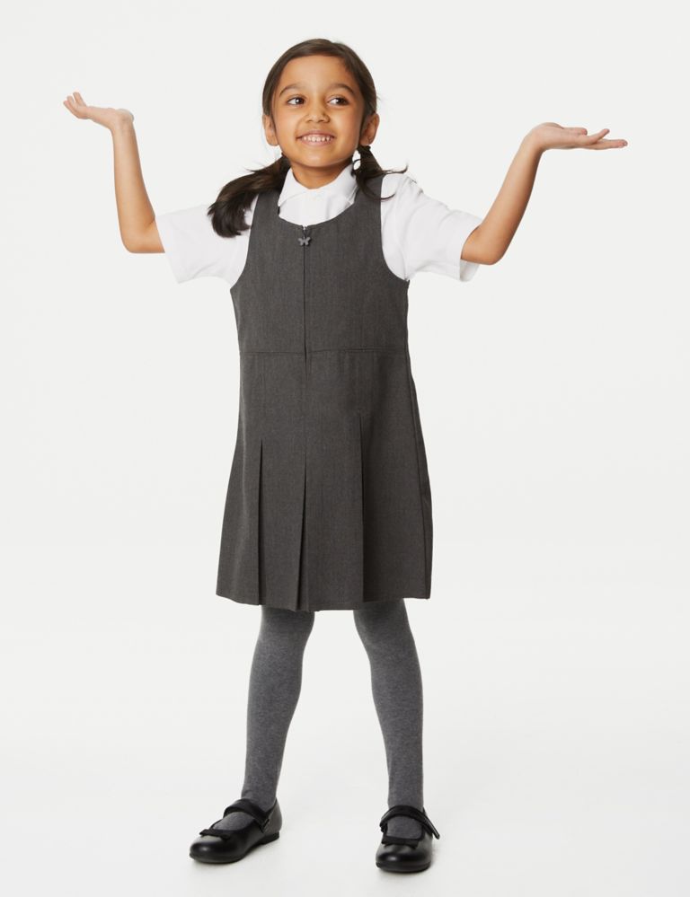 Girls' Plus Fit Pleated School Pinafore (2-12 Yrs) 1 of 4