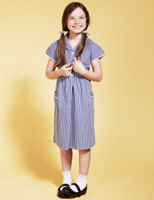 pure cotton gingham school dress