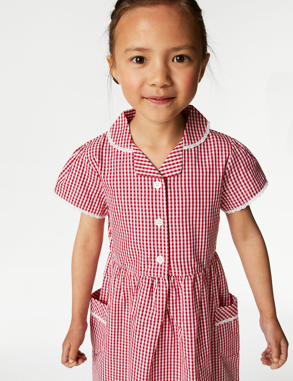 Girls' Pure Cotton Gingham School Dress (2-14 Yrs) 2 of 7