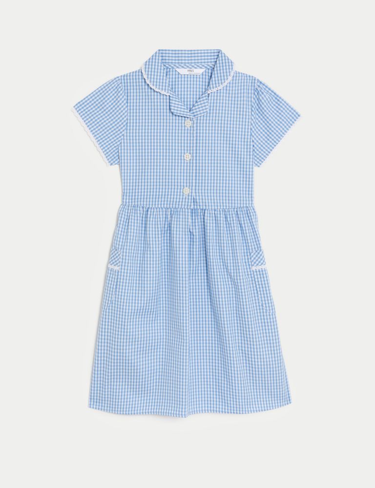 Girls' Pure Cotton Gingham School Dress (2-14 Yrs) 2 of 5