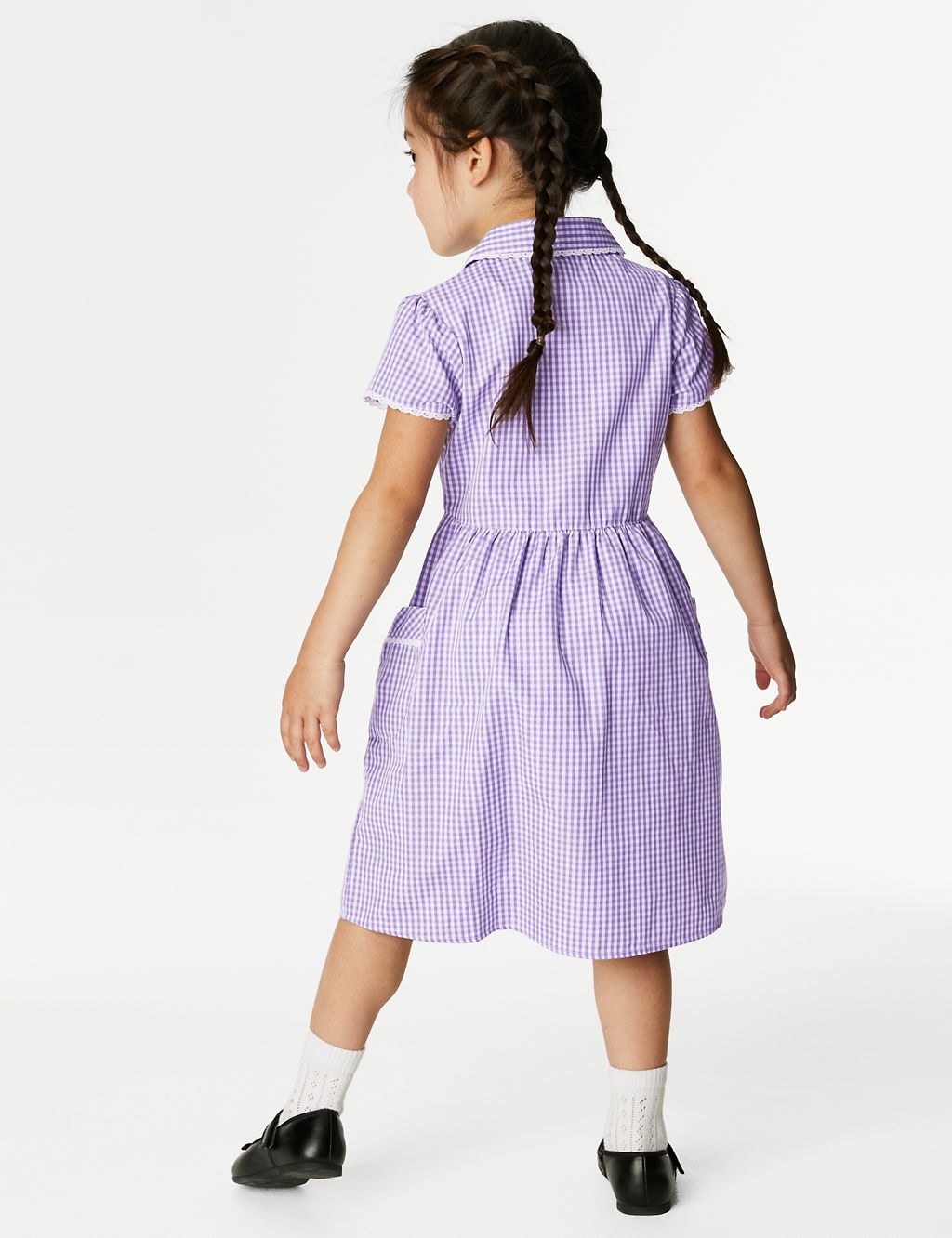 Girls' Pure Cotton Gingham School Dress (2-14 Yrs) 4 of 5