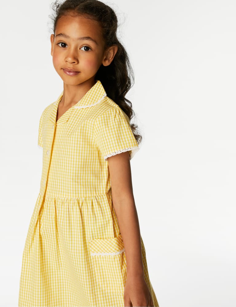 Girls' Pure Cotton Gingham School Dress (2-14 Yrs)