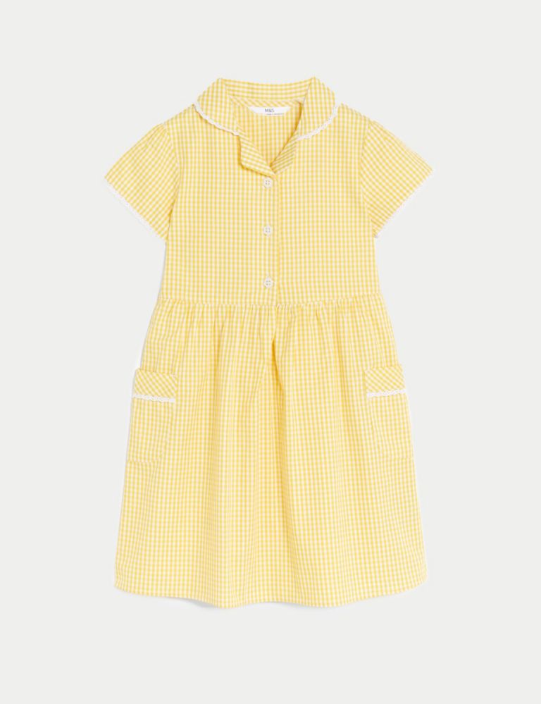 Girls' Pure Cotton Gingham School Dress (2-14 Yrs) | M&S Collection | M&S