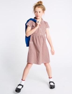 pure cotton gingham school dress