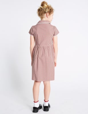 Maroon gingham store school dress