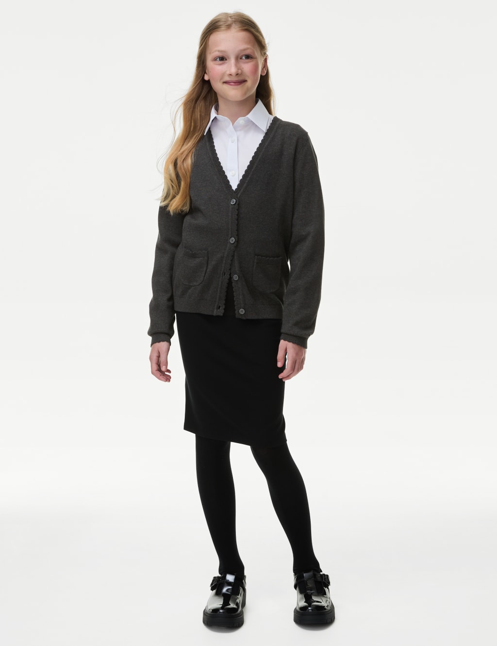 School Girl Cardigan Brown main image 1
