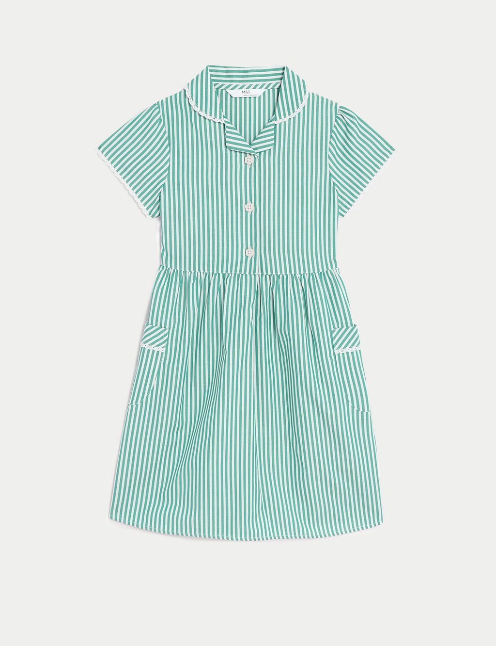 Girls' Pure Cotton Striped School Dress (2-14 Yrs) 1 of 5