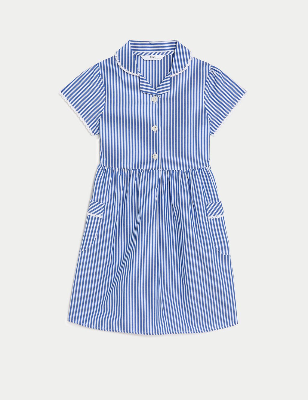 Girls' Pure Cotton Striped School Dress (2-14 Yrs) 1 of 5
