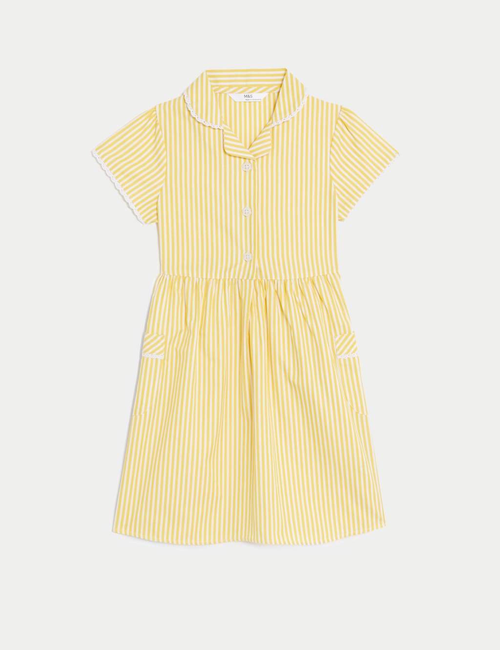 Girls' Pure Cotton Striped School Dress (2-14 Yrs) 1 of 5