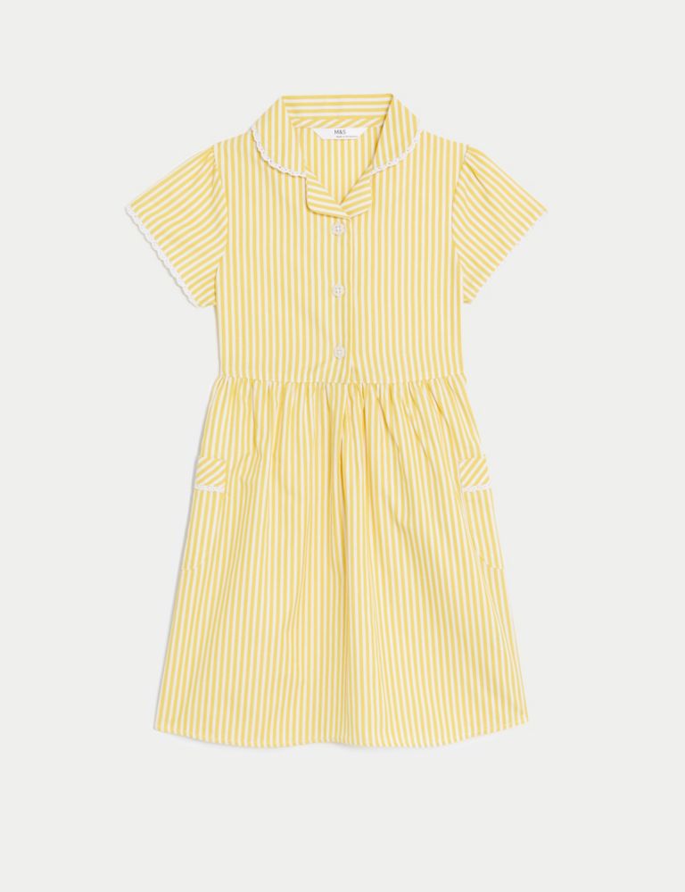 Girls' Pure Cotton Striped School Dress (2-14 Yrs) 2 of 5