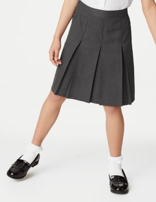 Grey full shop pleated school skirt