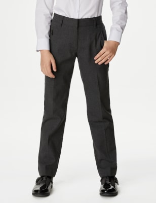 slim leg grey trousers