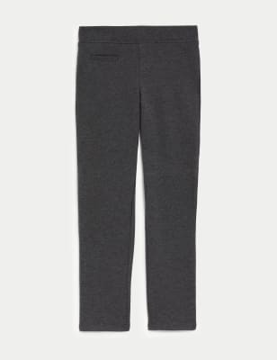 Girls' Slim Leg Jersey School Trousers (2-18 Yrs) Image 2 of 5