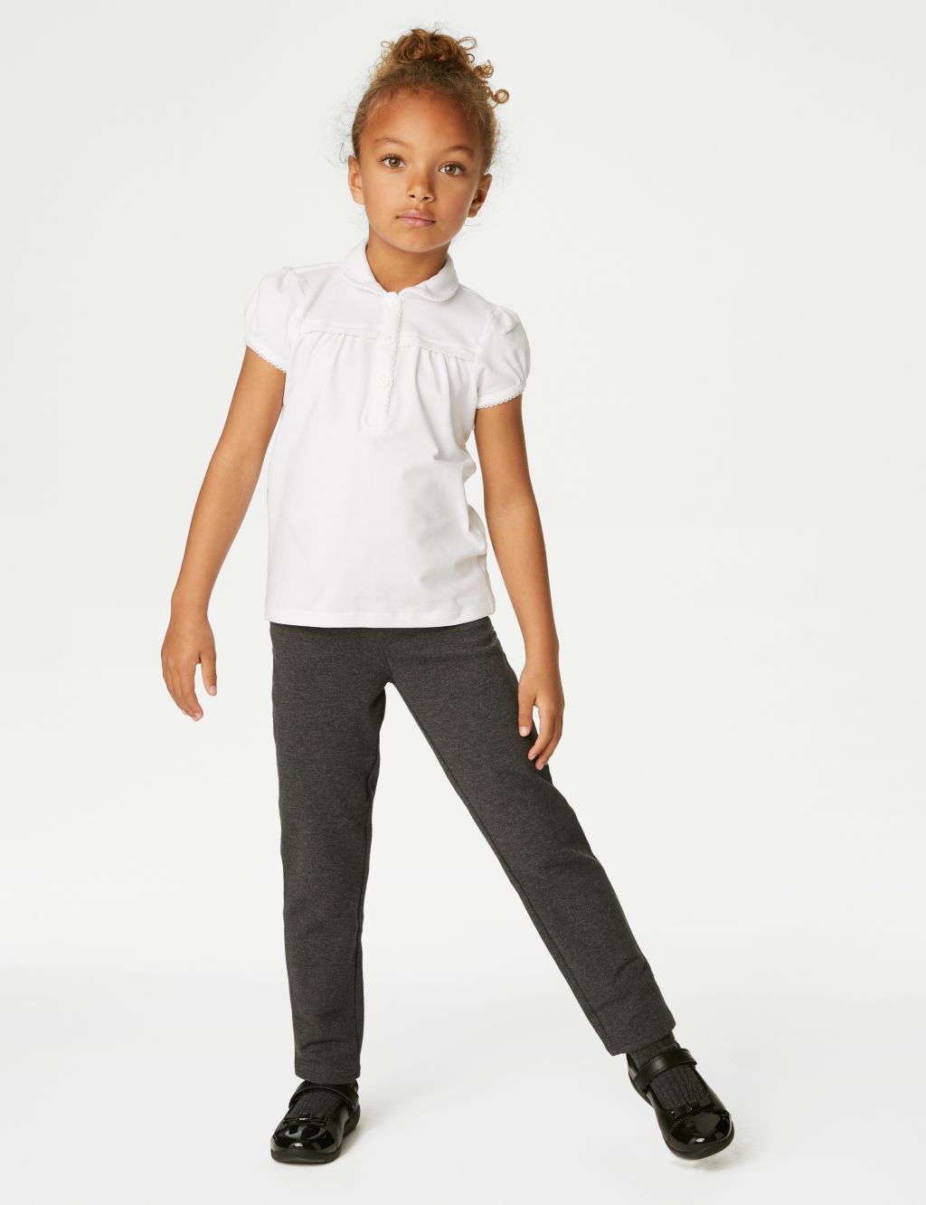 Girls' Slim Leg Jersey School Trousers (2-18 Yrs) | M&S Collection | M&S