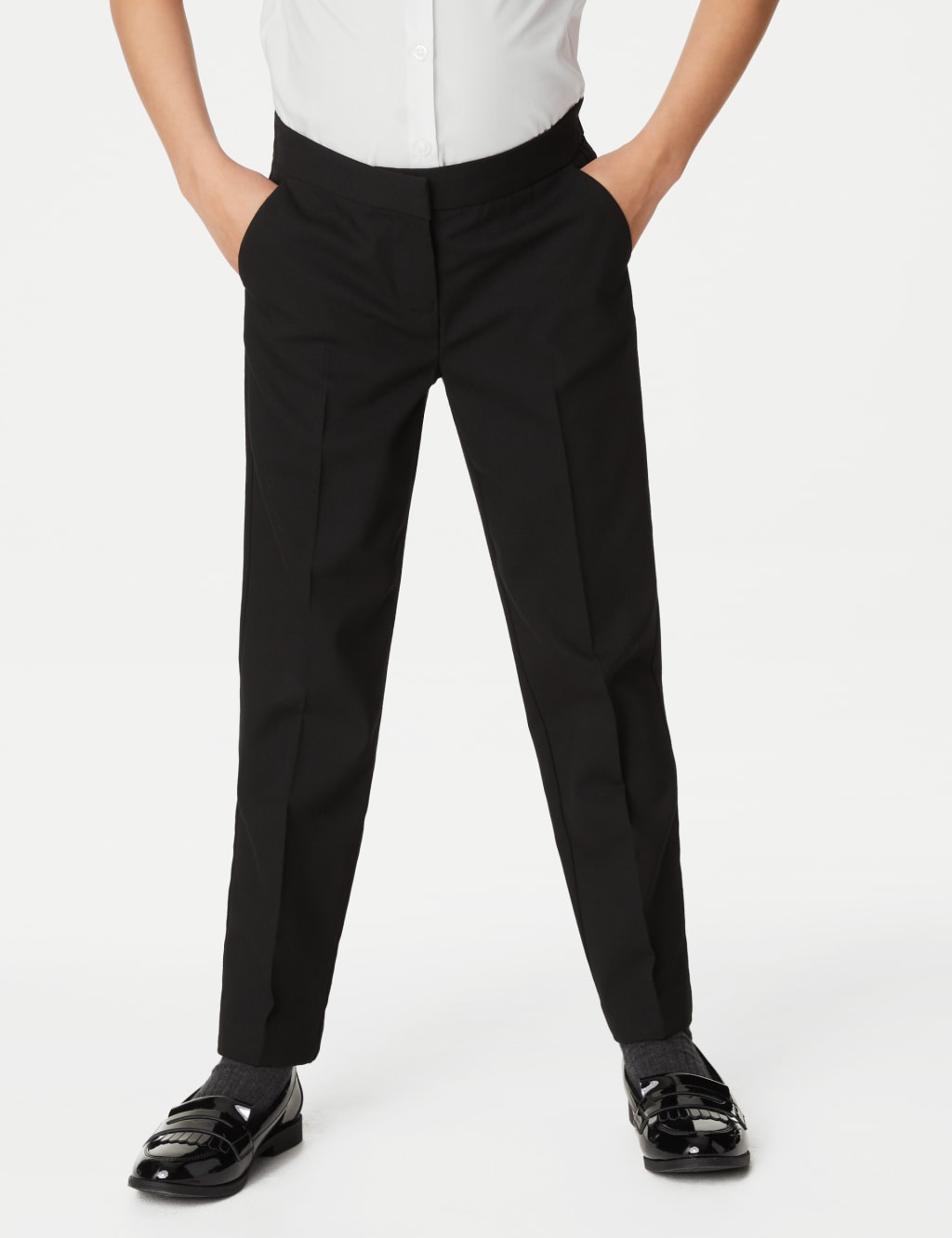 Girls' Slim Leg School Trousers (218 Yrs) M&S Collection M&S