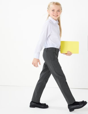 girls slim leg school trousers