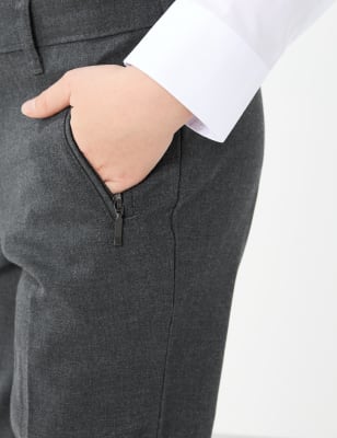 girls slim fit grey school trousers