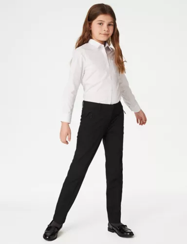 Girls' Slim Leg Slim Waist School Trousers (2-18 Yrs) 1 of 6