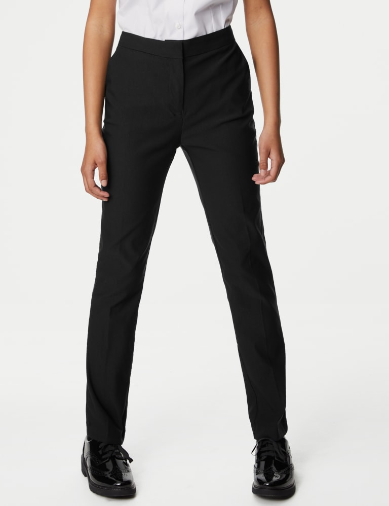 Buy Black Senior High Waist Stretch School Trousers (9-18yrs) from