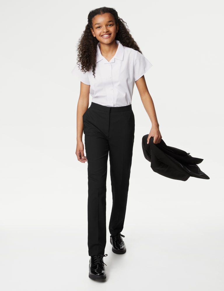 Girls slim leg trousers store