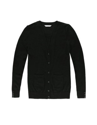 Girls' Wool Blend Boyfriend Cardigan | M&S Girls' Wool Blend Boyfriend Cardigan | M&S