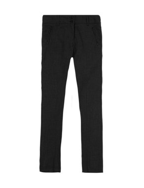 Girls' Zip Pocket Slim Leg Trousers in Longer & Shorter Lengths with Zip Pocket & Triple Action Stormwear™ Image 2 of 7