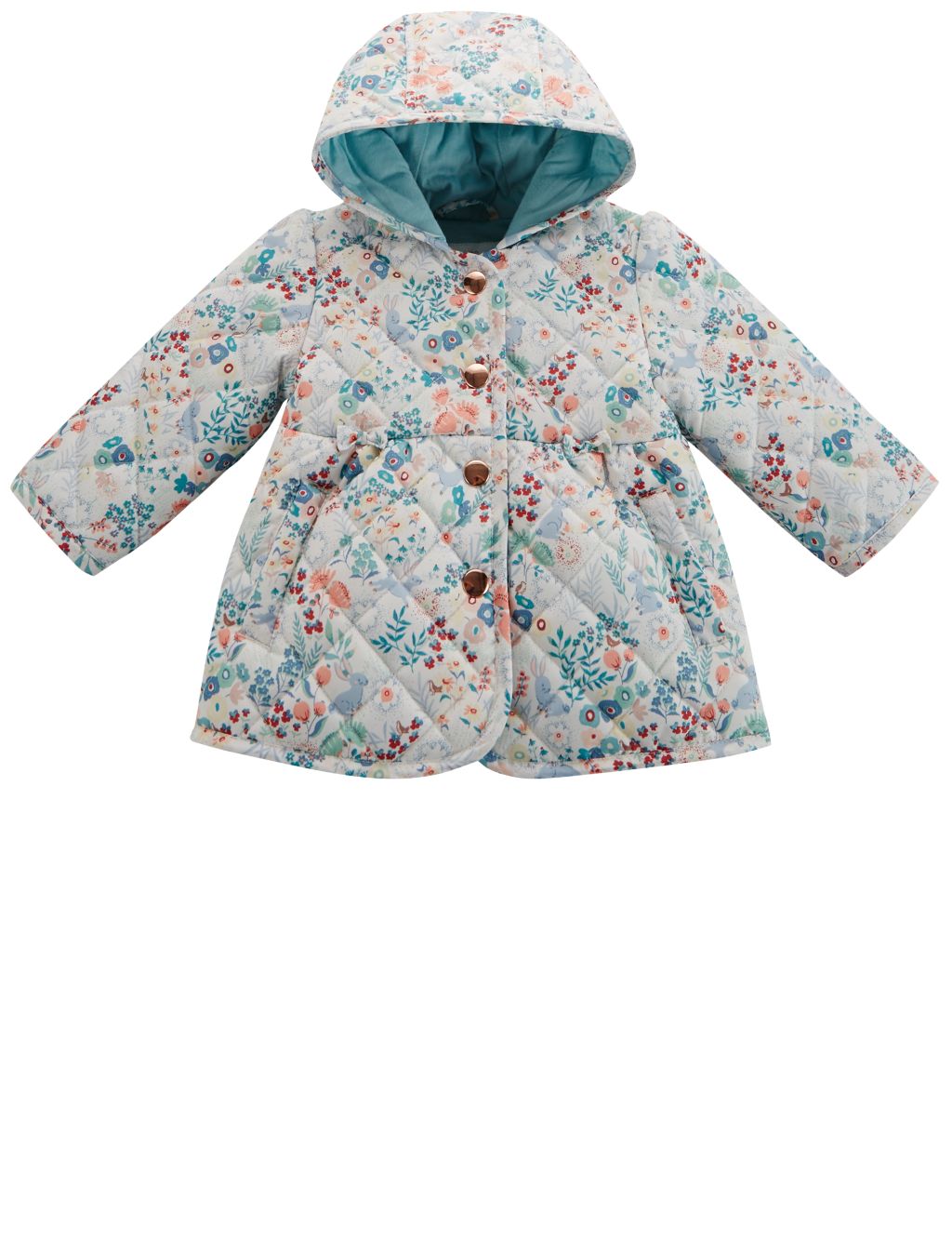 Girls Bunny All Over Print Hooded Coat 4 of 5