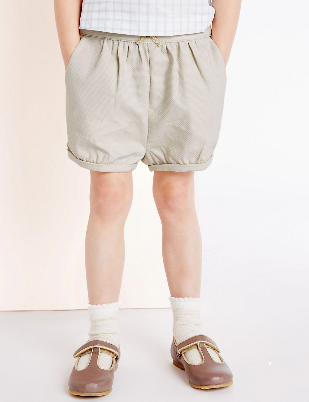 Girls Cotton Textured Shorts with Stretch (3 Months - 5 Years) 2 of 5