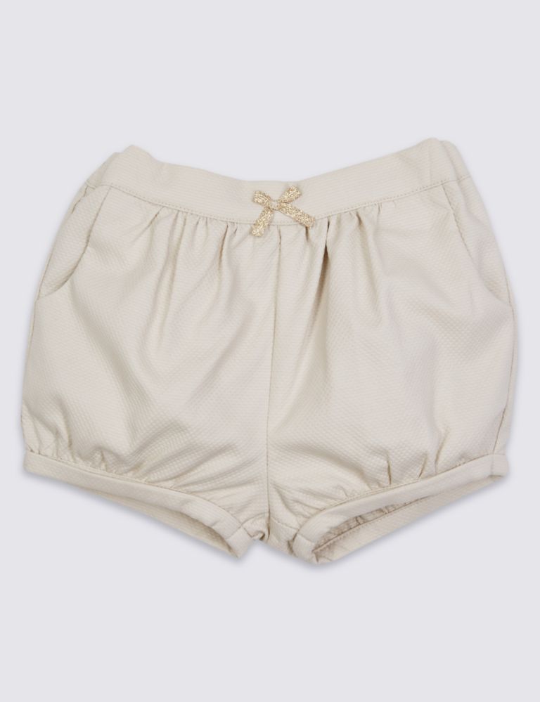 Girls Cotton Textured Shorts with Stretch (3 Months - 5 Years) 2 of 5
