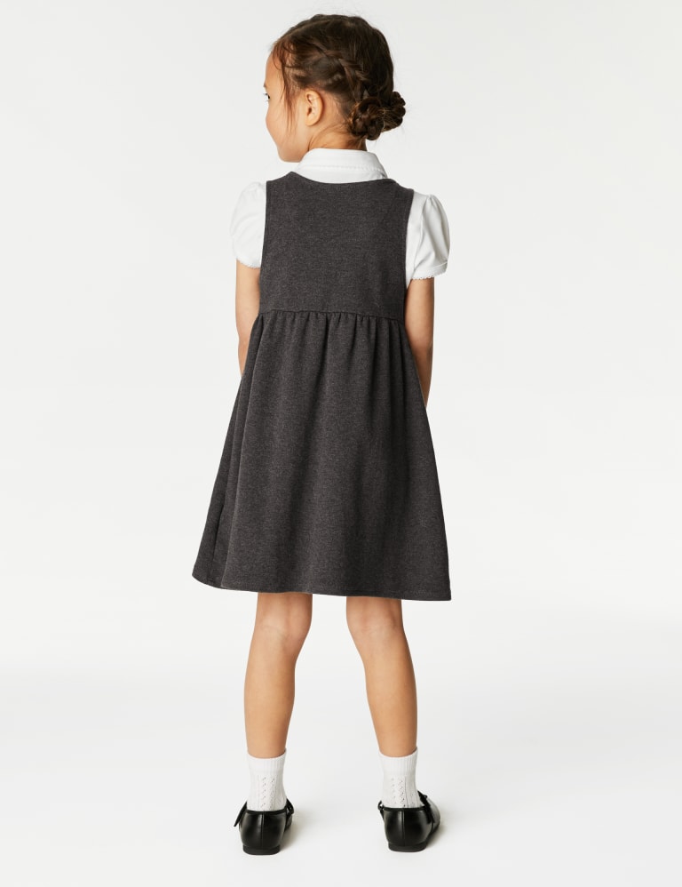 Girls Jersey Heart Pocket School Pinafore (2-12 Yrs) 4 of 5