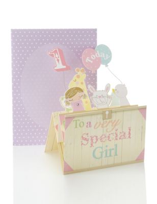 Girly Toy Box Age 1 Birthday Card Image 1 of 2