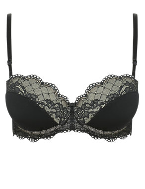 Glamour Floral Lace Padded Balcony Push-Up Multiway A-D Bra Image 2 of 4