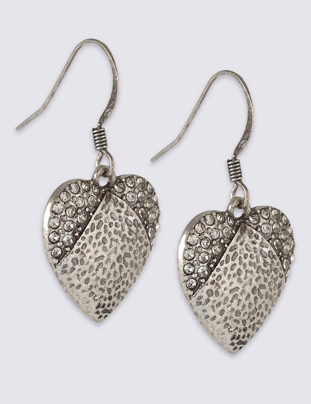 Glamour Heart Diamanté Drop Earrings 1 of 1