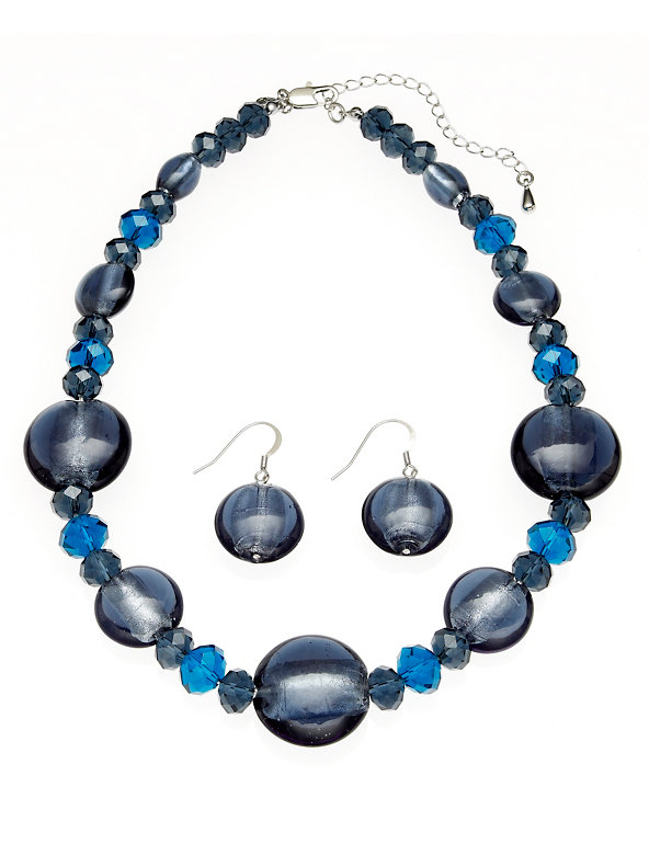 Glass Bead Necklace & Earrings Set Image 1 of 1