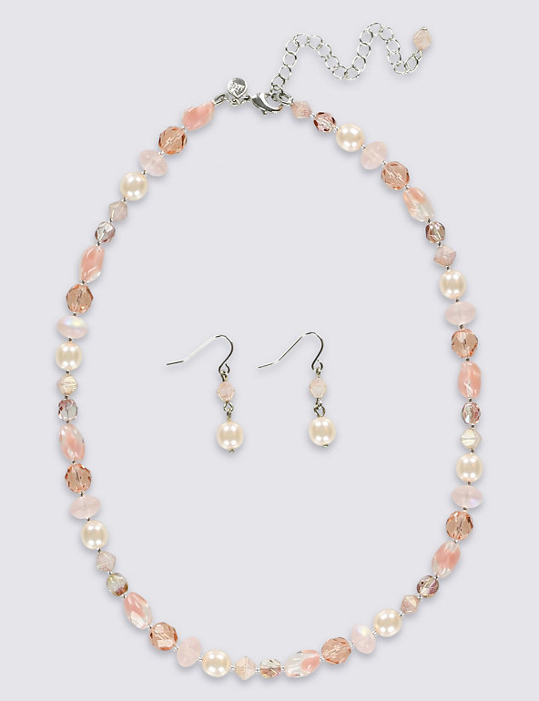 Glass Bead Necklace & Earrings Set Image 1 of 1