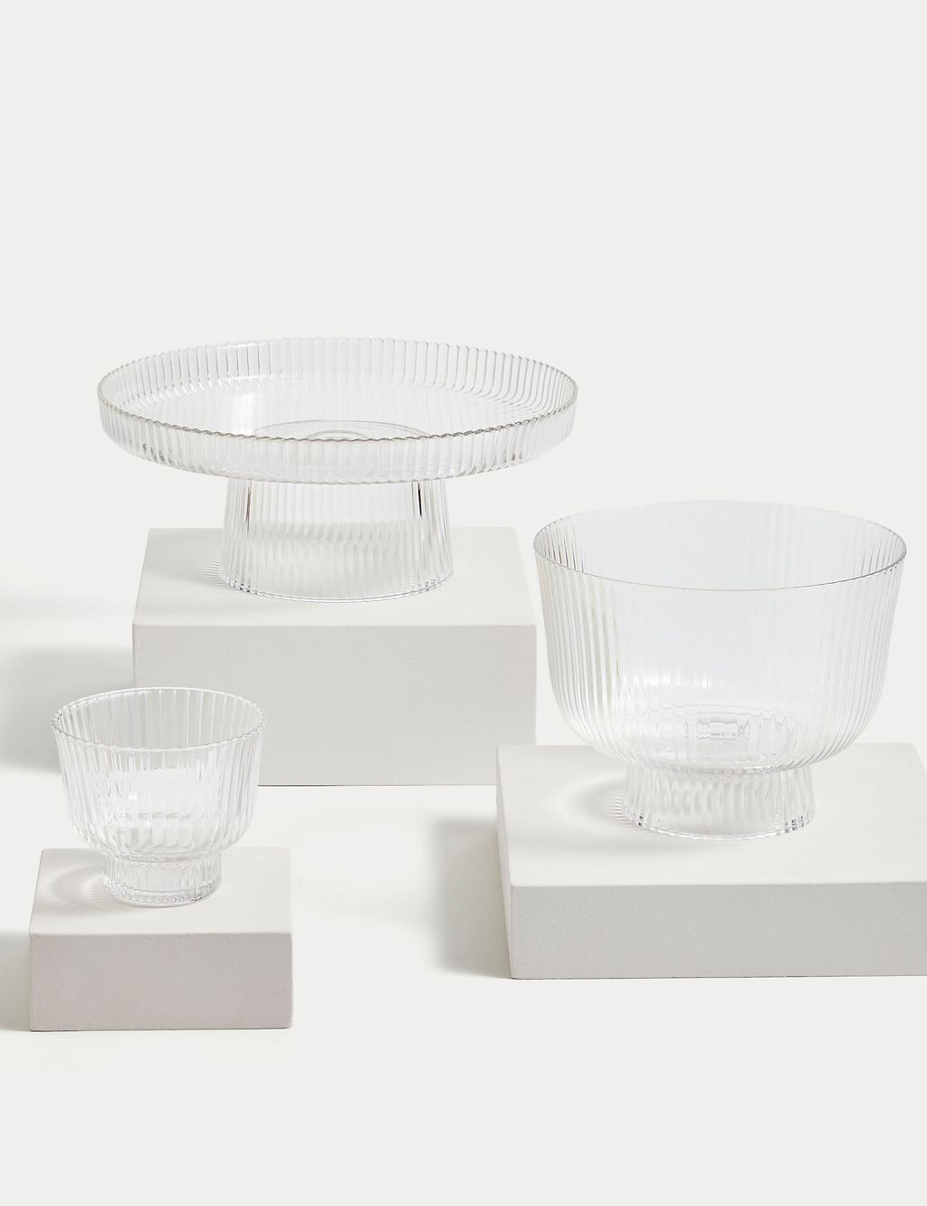 Glass Ribbed Cake Stand 4 of 4