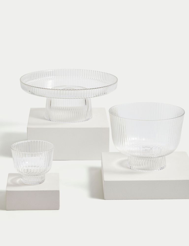 Glass Ribbed Cake Stand 4 of 4