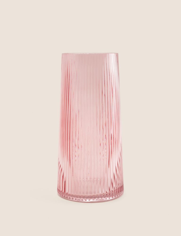 Glass Ribbed Vase 1 of 3