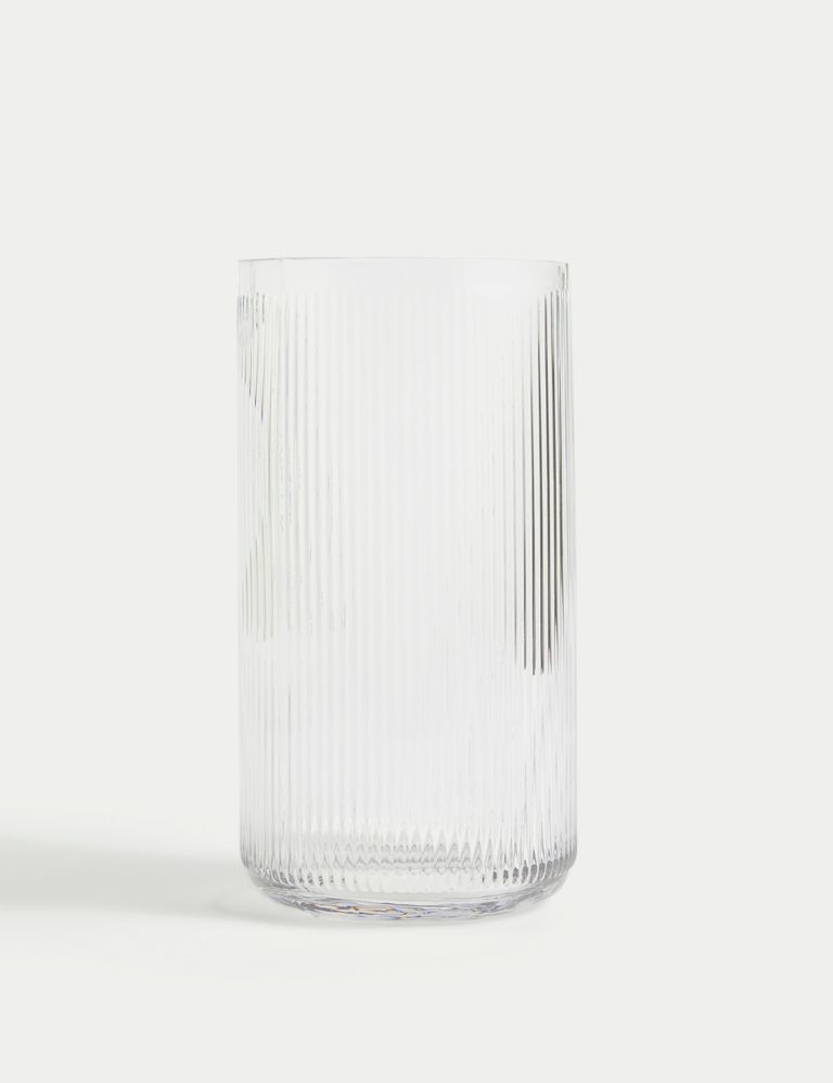 Glass Ribbed Vase 2 of 6