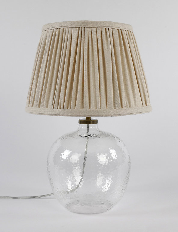 Glass Textured Table Lamp M S, Tapered Metal And Glass Jug Table Lamp
