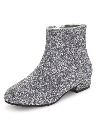 Glitter Effect Ankle Boots M S