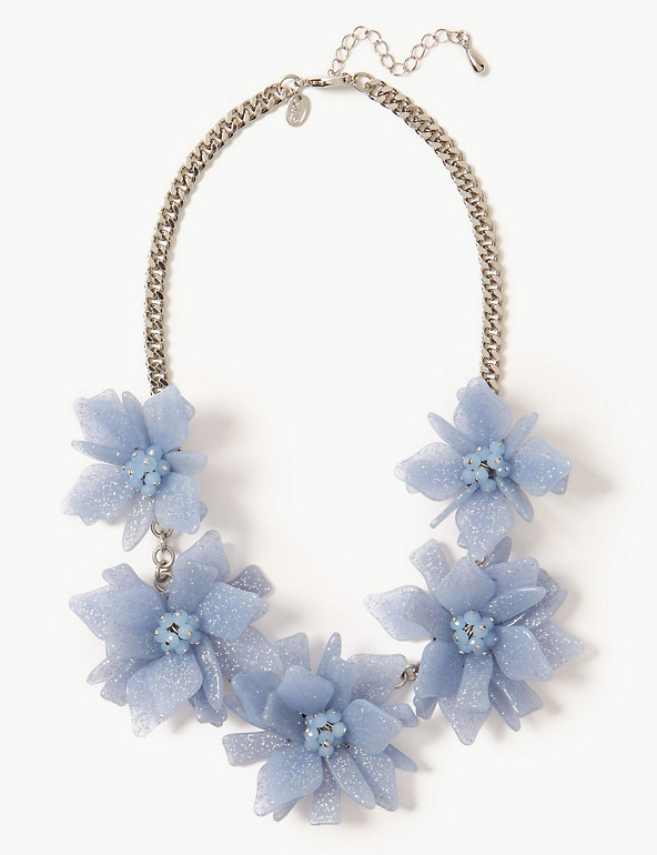 Glitter Flower Collar Necklace Image 1 of 1