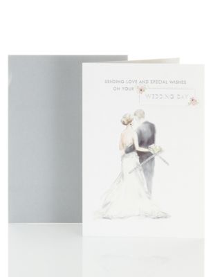 Glitter Foil Detailed Wedding Card Image 1 of 2