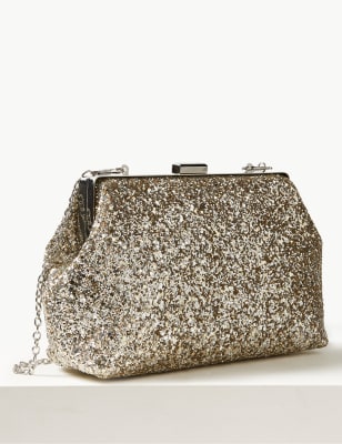 Glitter Frame Clutch Bag M S Collection M S