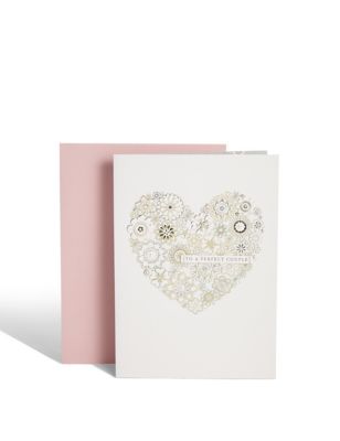 Glitter Heart Wedding Card Image 1 of 2