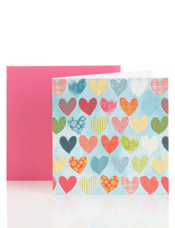 Glitter Hearts Card Image 1 of 1